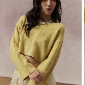 Kimchi blue urban outfitters cropped sweater yellow